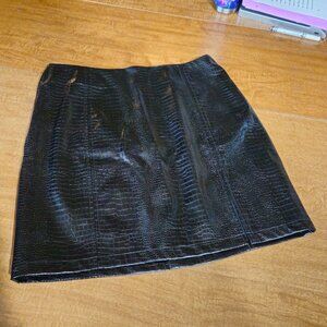 Mangopop L Faux Croc Leather Skirt